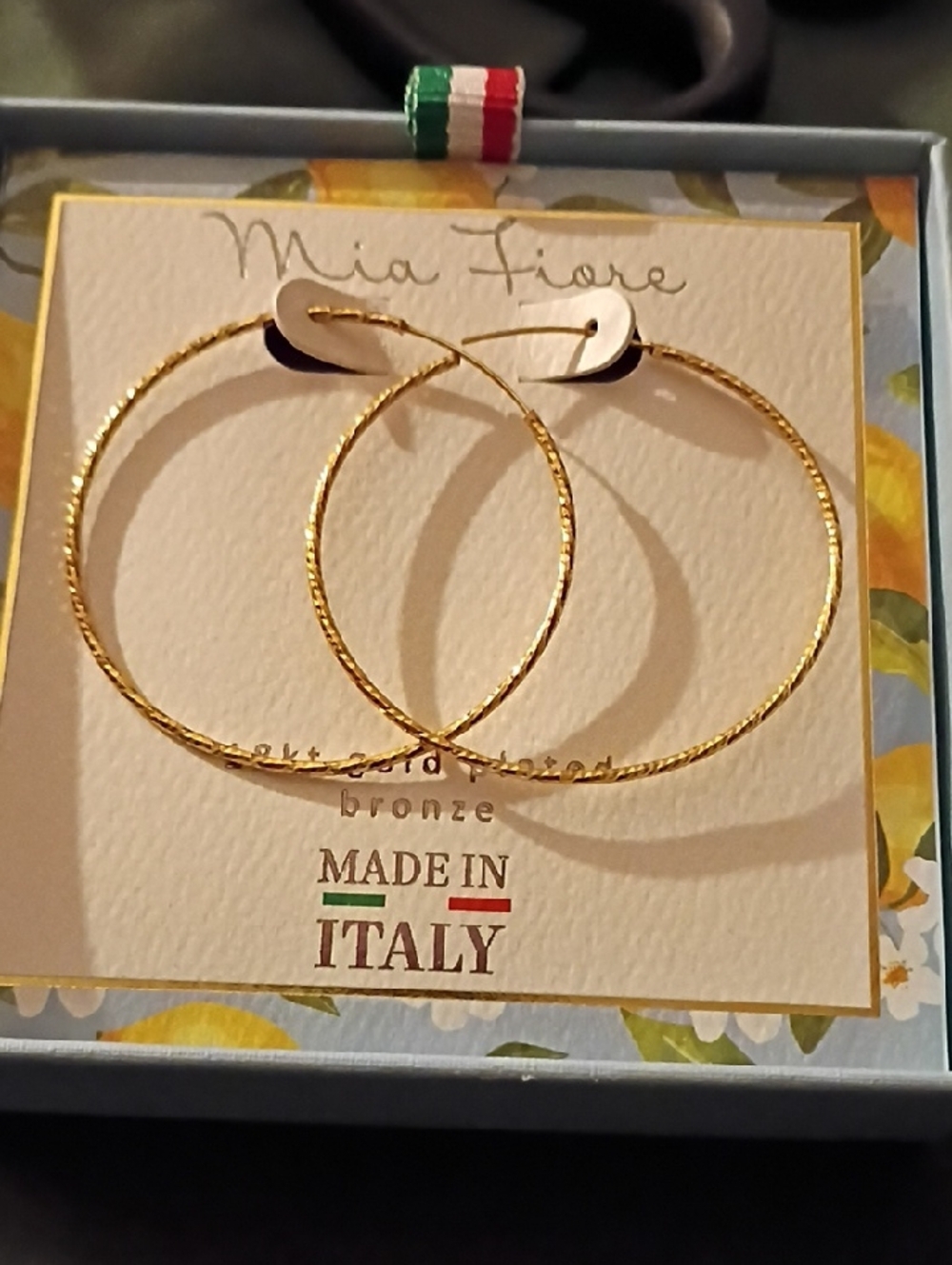 Mia Fiore Gold Twisted Hoop Earrings - Made in Italy